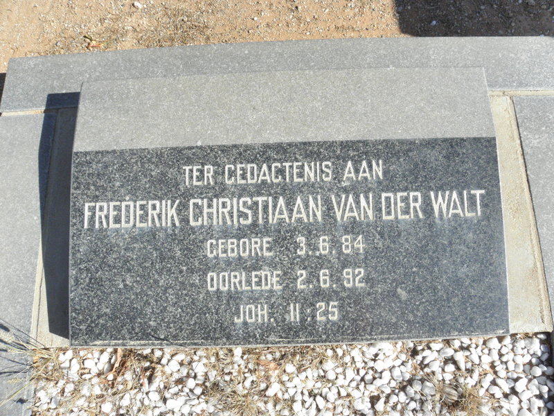 WALT Frederik Christiaan, van der 1984-1992