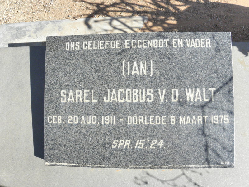 WALT Sarel Jacobus, v.d. 1911-1975