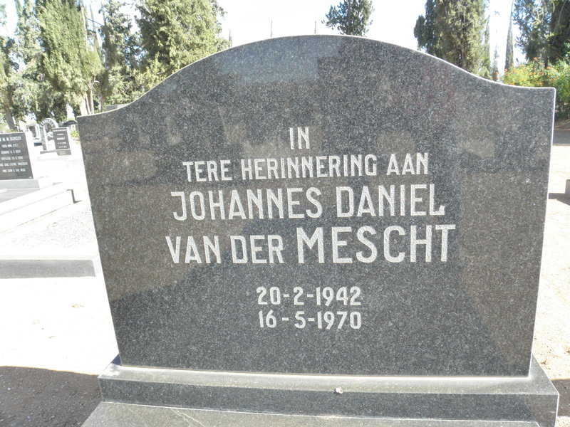 MESCHT Johannes Daniel, van der 1942-1970
