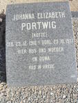 PORTWIG Johanna Elizabeth nee KOTZÉ 1910-1977