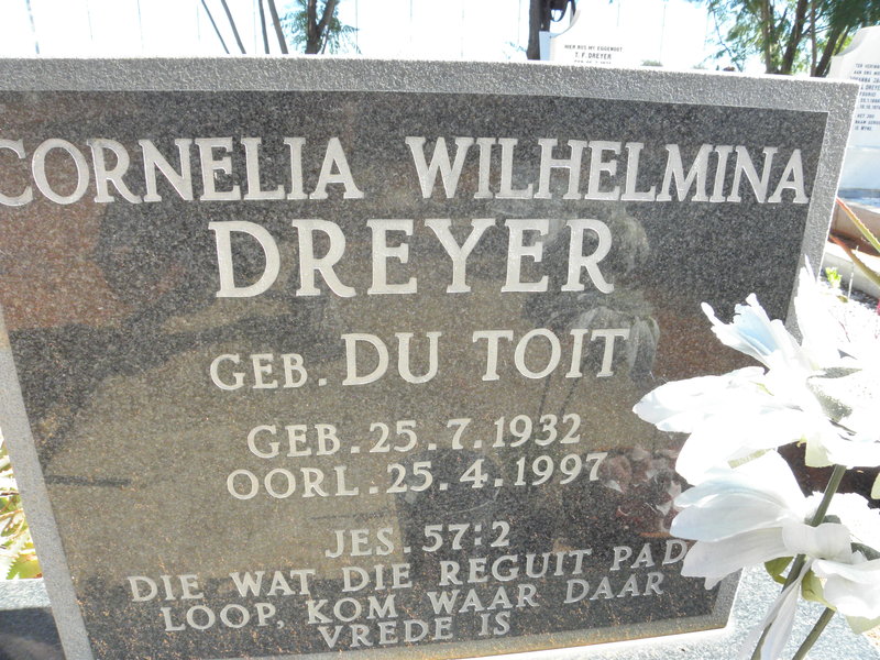 DREYER Cornelia Wilhelmina nee DU TOIT 1932-1997