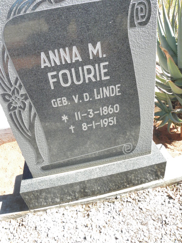 FOURIE Anna M. nee V.D. LINDE 1860-1951