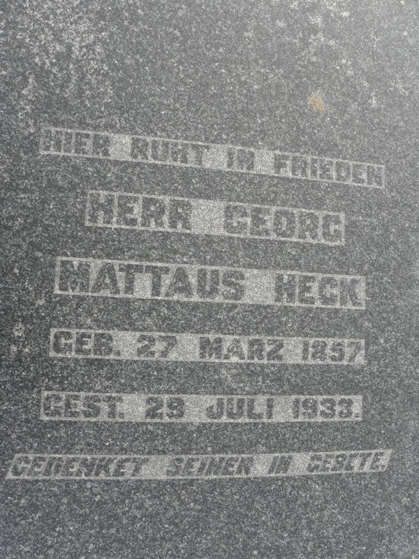 HECK Georg Mattaus 1857-1933