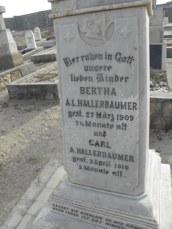 HALLERBAUMER Carl A. 1910-1910 :: HALLERBAUMER Bertha A.L. 1908-1909