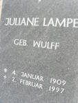 LAMPE Juliane nee WULFF 1909-1997