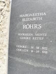 ROHRS Margaretha Elizabeth voorheen MENTZ nee RETIEF 1922-1998