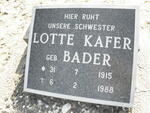 KAFER Lotte nee BADER 1915-1988