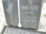 KLOSE Annie nee NEL 1911-1982