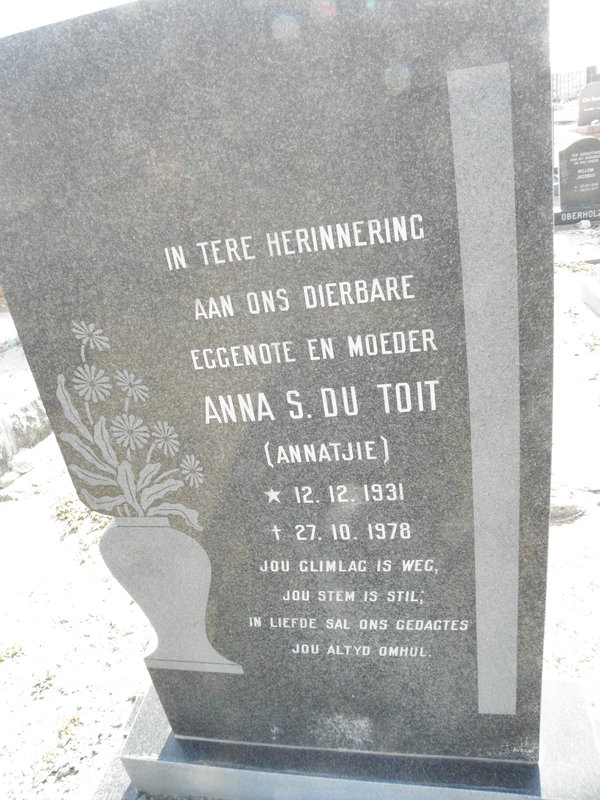 TOIT Anna S., du 1931-1978