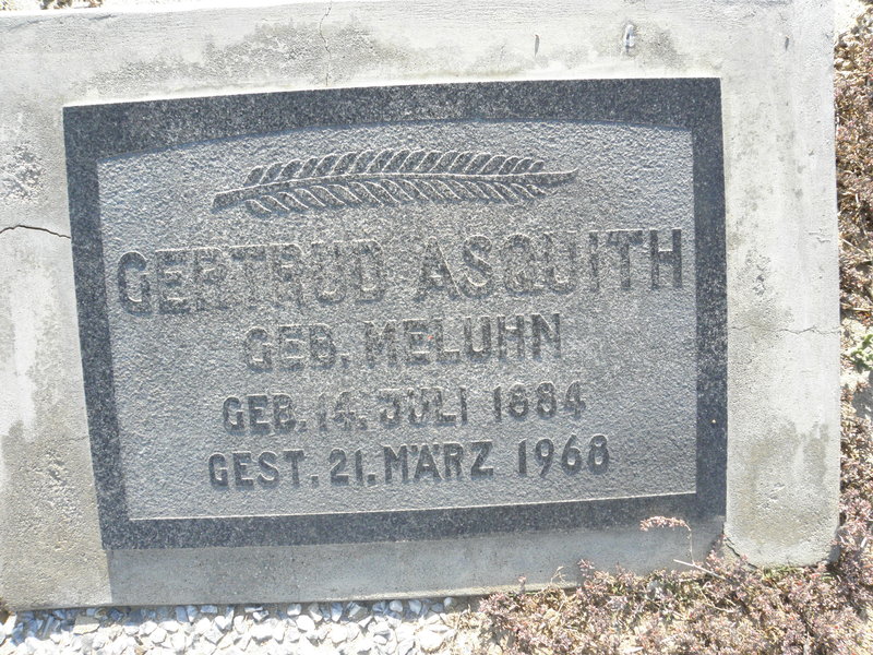 ASQUITH Gertrud nee MELUHN 1884-1968