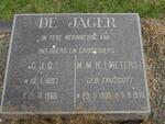 JAGER C.J.C., de 1897-1966 & M.M.H PIETERS nee TRUSCOTT  1905-1978