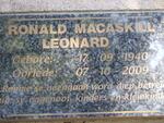 LEONARD Ronald Macaskill 1940-2009