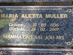 MULLER Maria Aletta 1936-2007