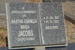 JACOBS Martha Cornelia Maria nee ERASMUS 1921-2003