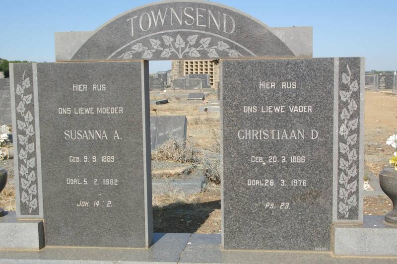 TOWNSEND Christiaan D. 1886-1976 & Susanna A. 1889-1982