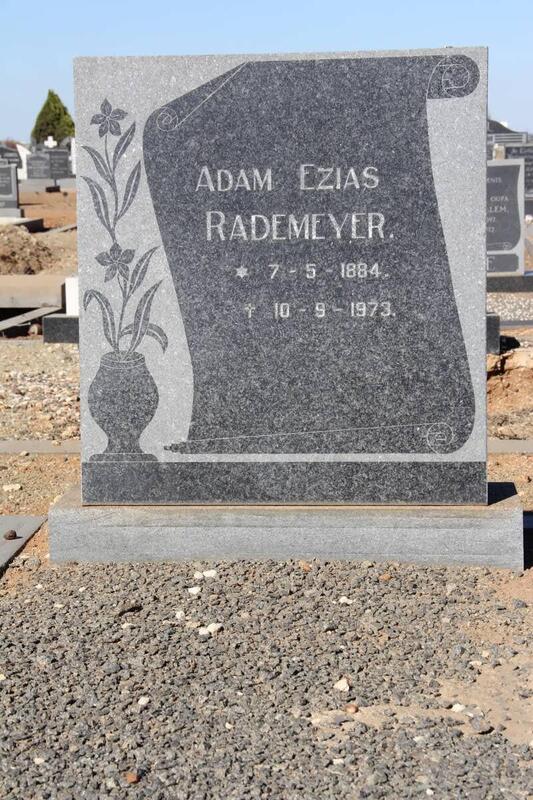 RADEMEYER Adam Ezias 1884-1973