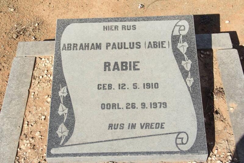 RABIE Abraham Paulus 1910-1979