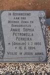 FERREIRA Annie Sophia Petronella nee GROBLER 1905-1994