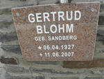 BLOHM Gertrud nee SANDBERG 1927-2007