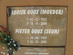 GOUS Louise 1932-2009 :: GOUS Pieter 1955-2005