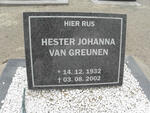 GREUNEN Hester Johanna, van 1932-2002