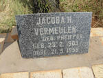 VERMEULEN Jacoba H. nee PHEIFFER 1903-1958