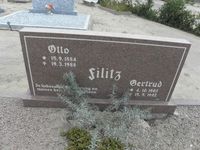FILITZ Otto 1884-1988 & Gertrud 1903-1992