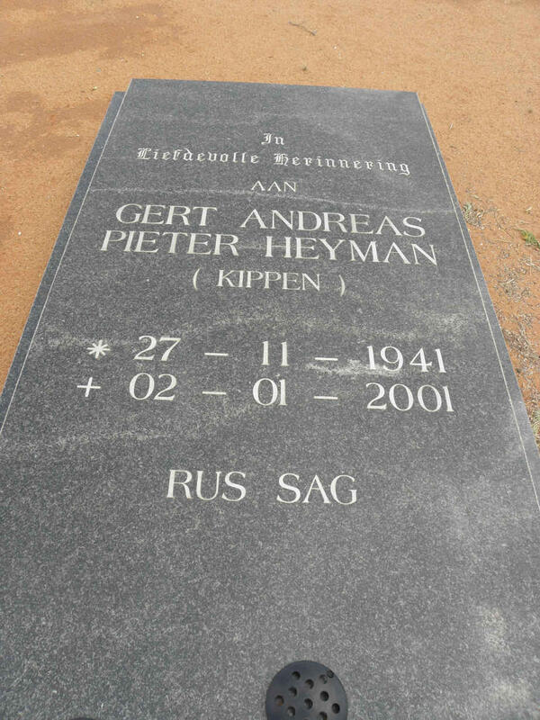 HEYMAN Gert Andreas Pieter 1941-2001