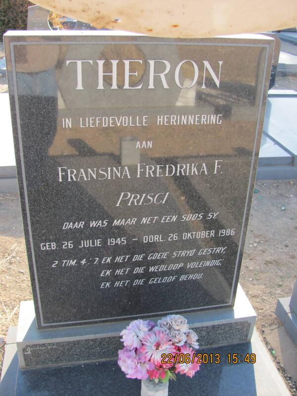 THERON Fransina Fredrika F. 1945-1986