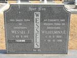 WESSELS Wessel J. 1919-1996 & Wilhelmina E. 1922-1986