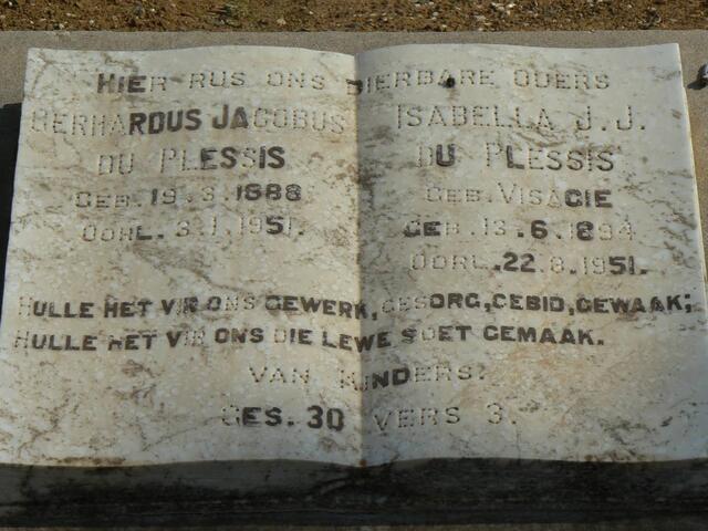 PLESSIS Gerhardus Jacobus, du 1888-1951 & Isabella J.J. VISAGIE 1894-1951