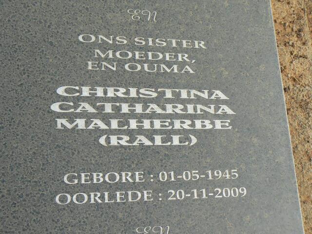 MALHERBE Christina Catharina geb RALL 1945-2009
