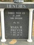 DREYER Mara M. 1973-1993