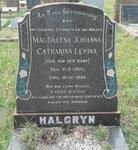 HALGRYN Magdalena Johanna Catharina Levina nee VAN DER BANK 1903-1958