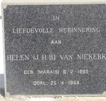 NIEKERK J.H.B., van nee MARAIS 1895-1969
