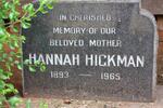 HICKMAN Hannah 1893-1965