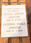 JOHNSTON William Simpson -1948 & Catherine Maggie -1968