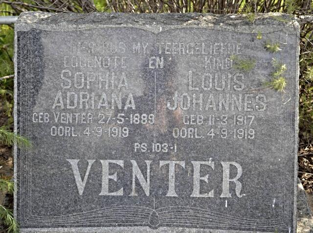 VENTER Sophia Adriana nee VENTER 1889-1919 :: VENTER Louis Johannes 1917-1919
