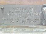 15. Memorial plaque - unveiled by Sir David Scott
