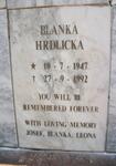 HRDLICKA Blanka 1947-1992