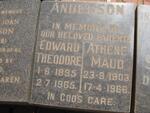 ANDERSON Edward Theodore 1895-1965 & Athene Maud 1903-1966