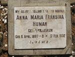 HUMAN Anna Maria Fransina nee VERMEULEN 1887-1932