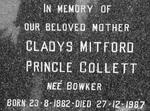 COLLETT Gladys Mitford Pringle nee BOWKER 1882-1987