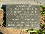 BAXTER Frank A. 1897-1974 & Frieda J. 1906-1996