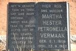 VERMAAK Martha Hester Petronella 1905-1995