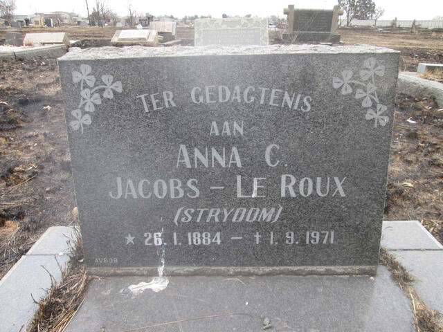 ROUX Anna C., le, formerly JACOBS nee STRYDOM 1884-1971