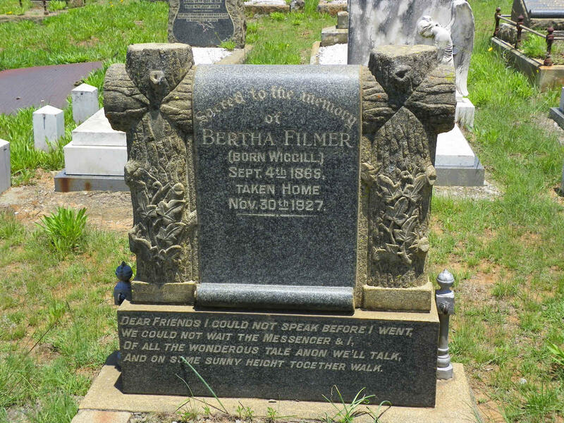 FILMER Bertha nee WIGGILL 1865-1927