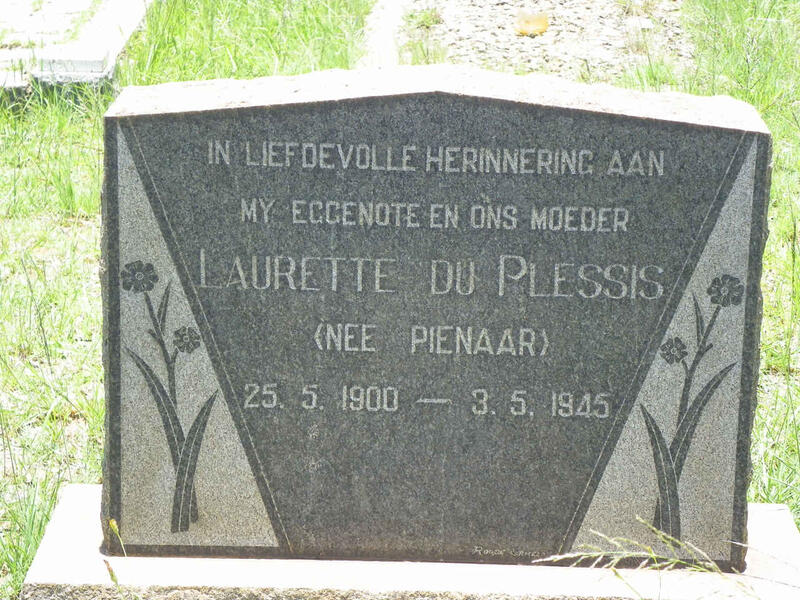 PLESSIS Laurette, du nee PIENAAR 1900-1945
