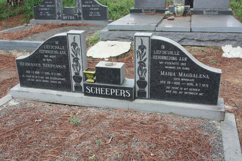 SCHEEPERS Hermanus Stephanus 1896-1983 & Maria Magdalena MINNAAR 1903-1972