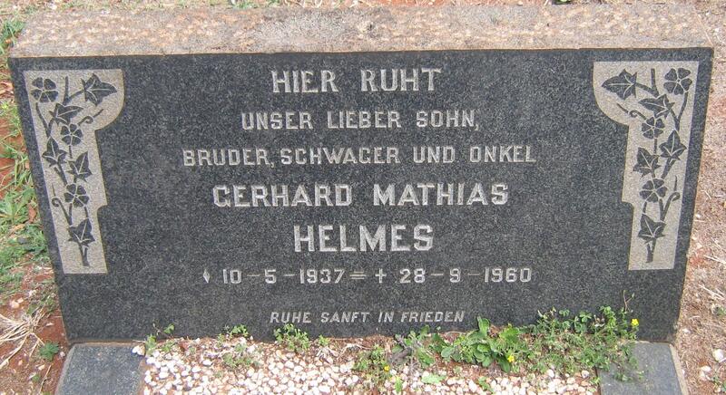 HELMES Gerhard Mathias 1937-1960